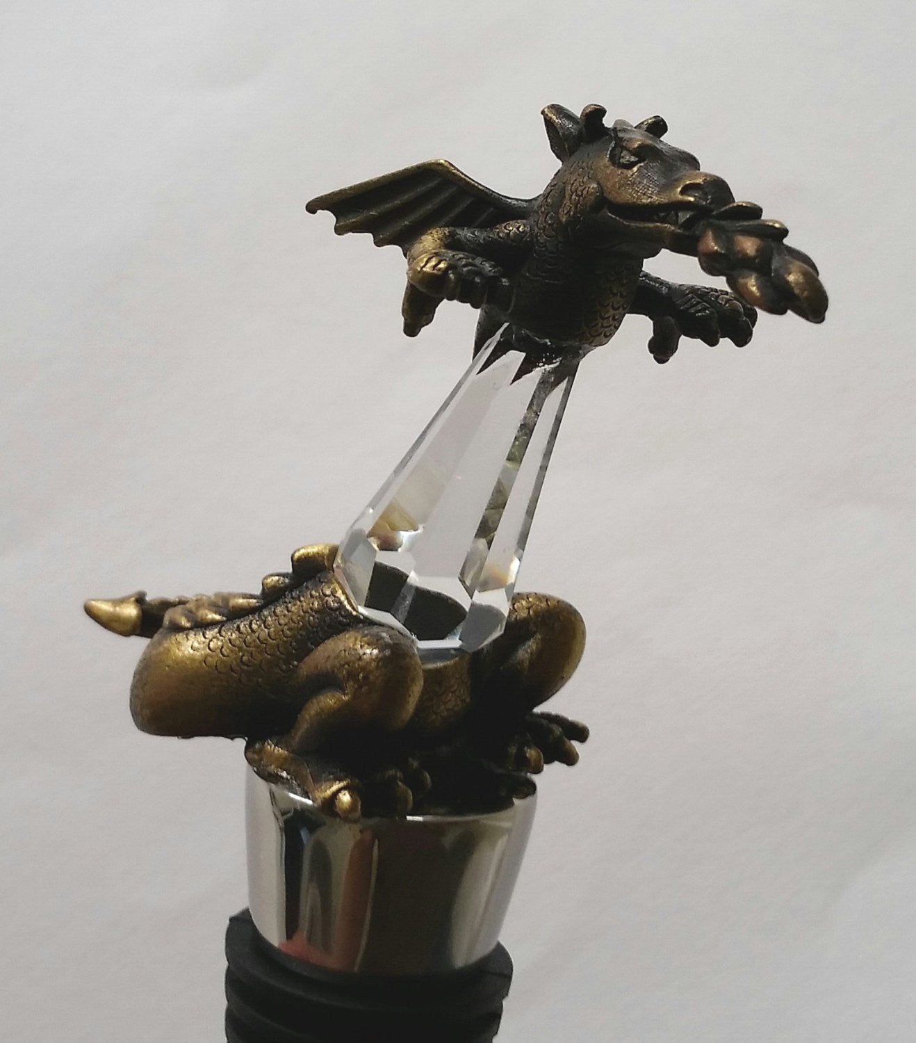 Dragon Wine Stopper - Crystal Wine Stopper Handcrafted Using Swarovski Crystal