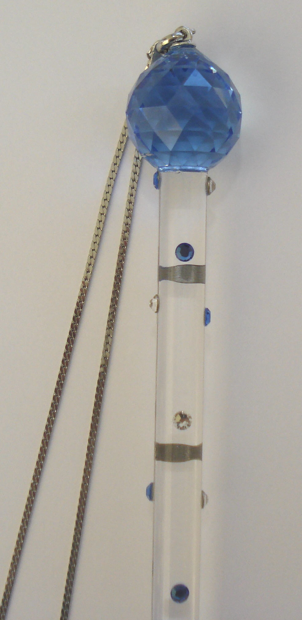 Crystal Torah Pointer - Blue Crystal Yad Handcrafted Using Swarovski Crystal