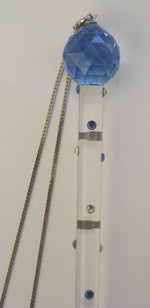 Load image into Gallery viewer, Crystal Torah Pointer - Blue Crystal Yad Handcrafted Using Swarovski Crystal
