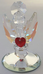Load image into Gallery viewer, Crystal Angel Holding a Red Crystal Heart Handcrafted By Bjcrystalgifts Using Swarovski Crystals - Guaurdian Angel
