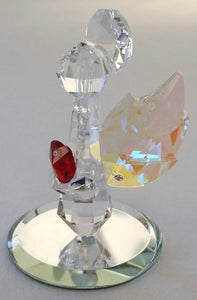 Crystal Angel Holding a Red Crystal Heart Handcrafted By Bjcrystalgifts Using Swarovski Crystals - Guaurdian Angel