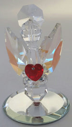 Load image into Gallery viewer, Crystal Angel Holding a Red Crystal Heart Handcrafted By Bjcrystalgifts Using Swarovski Crystals - Guaurdian Angel
