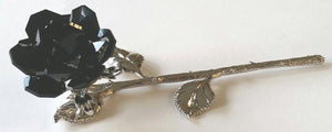 Black Rose Handcrafted By the Artisans At Bjcrystalgifts Using Swarovski Crystal - Black Crystal Rose