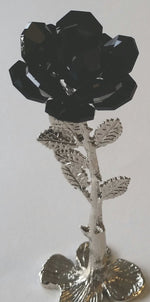 Load image into Gallery viewer, Black Crystal Rose - Black Rose Handcrafted By the Artisans At Bjcrystalgifts Using Swarovski Crystals - Fantasy Rose
