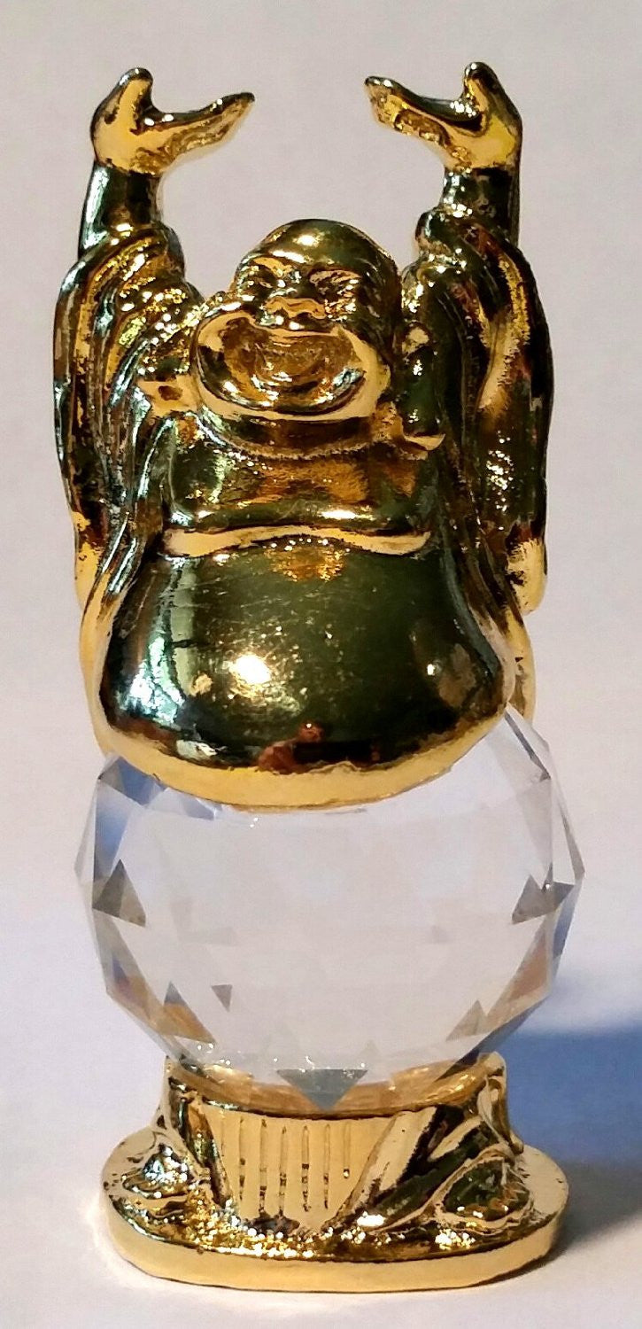 Buddha Crystal Figurine Handcrafted By the Artisans At Bjcrystal Gifts Using Swarovski Crystal