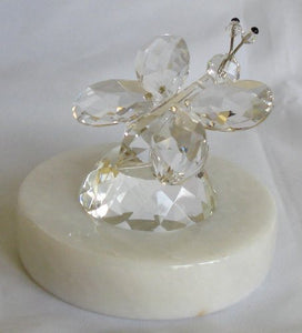 Butterfly Crystal Made with Swarovski Crystal on a Marble Base