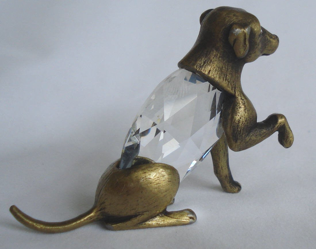 Dog Figurine Made Handcrafted By Bjcrystalgifts Using Swarovski Crystal