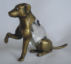 Dog Figurine Made Handcrafted By Bjcrystalgifts Using Swarovski Crystal