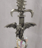 Load image into Gallery viewer, Pewter Dragon Sword Necklace made with Swarovski Crystal

