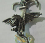 Load image into Gallery viewer, Pewter Dragon Sword Necklace made with Swarovski Crystal
