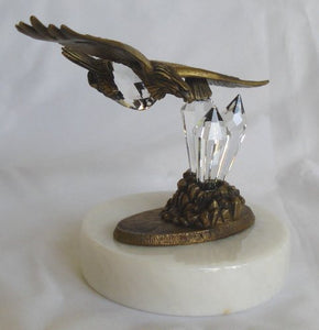 Crystal Eagle Made with Swarovski Crystal on White Marble Base