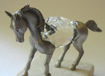 Load image into Gallery viewer, Pewter and Crystal Horse on Marble Base Made with Swarovski Crystal - Horse Figurine
