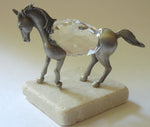 Load image into Gallery viewer, Pewter and Crystal Horse on Marble Base Made with Swarovski Crystal - Horse Figurine
