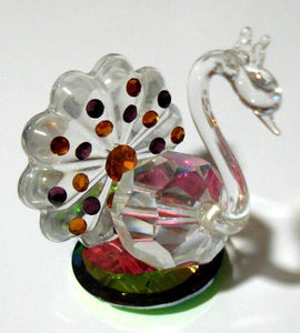 Crystal Peacock Handcrafted Using Swarovski Crystal Components