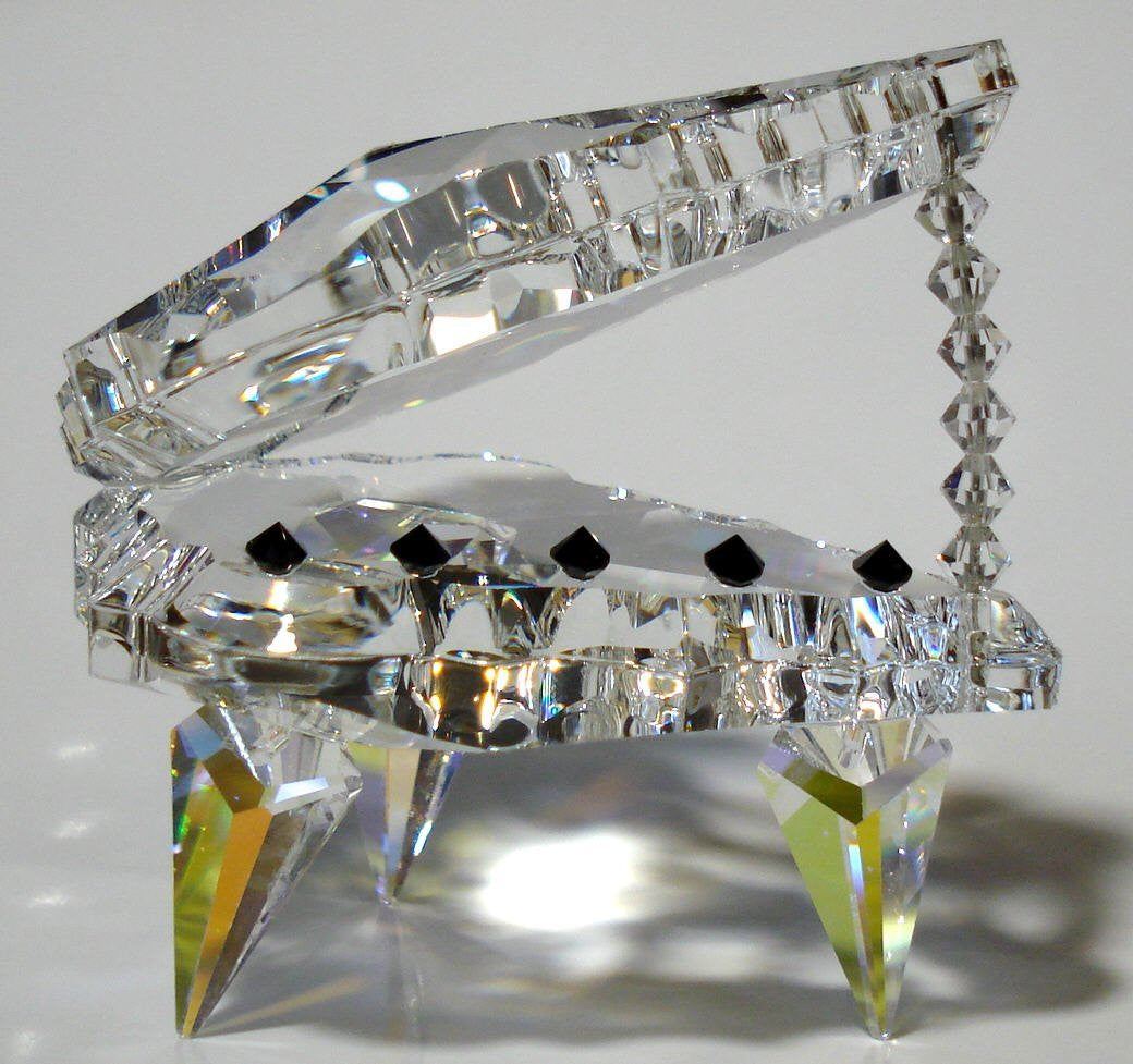 Crystal Piano - Grand Piano Miniature Figurine Made Using Swarovski Crystal
