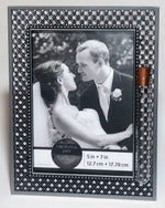 Load image into Gallery viewer, Jewish Wedding Picture Frame - Jewish Engagement Gift - Chuppah - 5x7 Picture - Jeweled Wedding Frame
