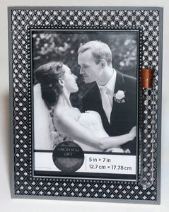 Jewish Wedding Picture Frame - Jewish Engagement Gift - Chuppah - 5x7 Picture - Jeweled Wedding Frame