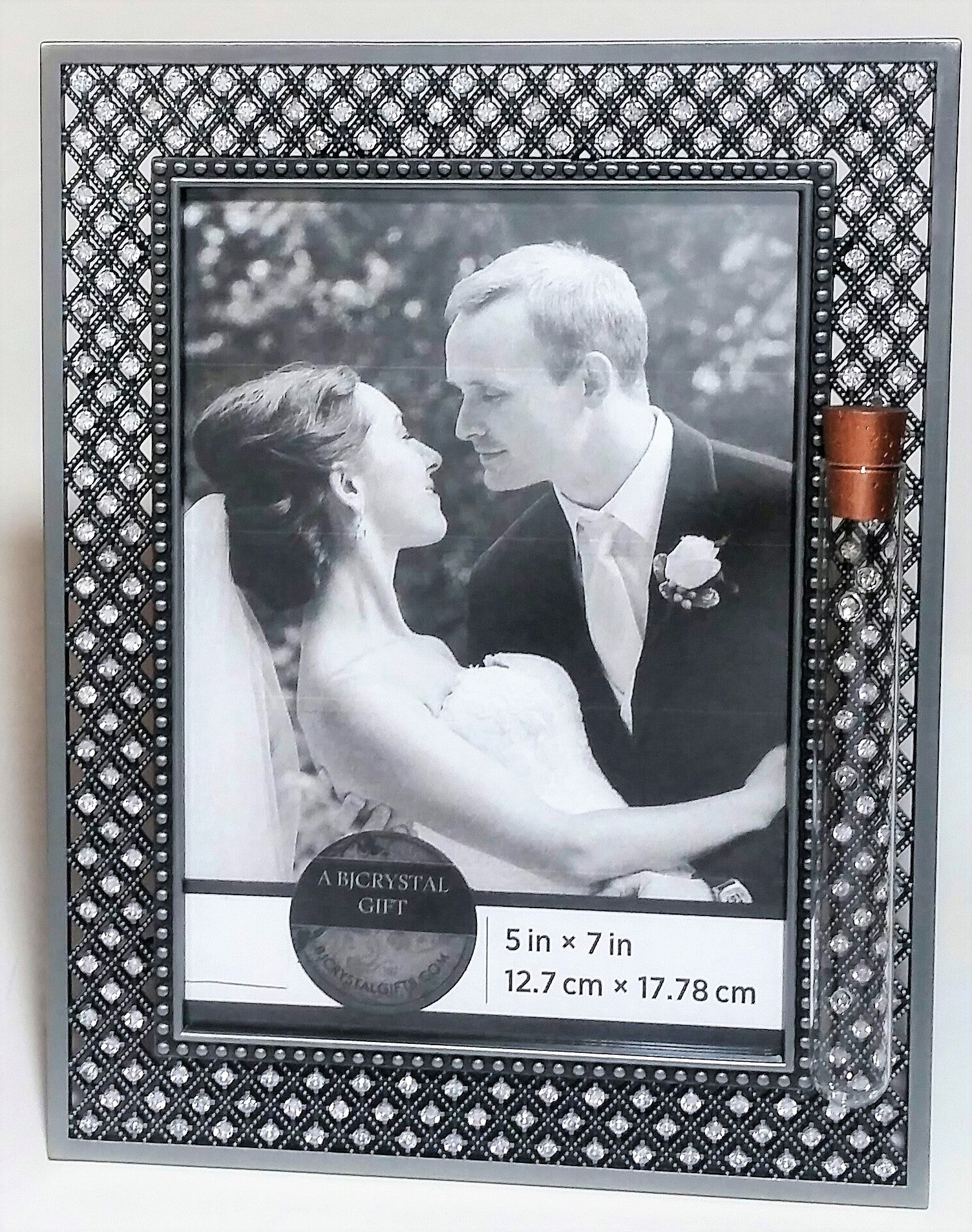 Jewish Wedding Picture Frame - Jewish Engagement Gift - Chuppah - 5x7 Picture - Jeweled Wedding Frame