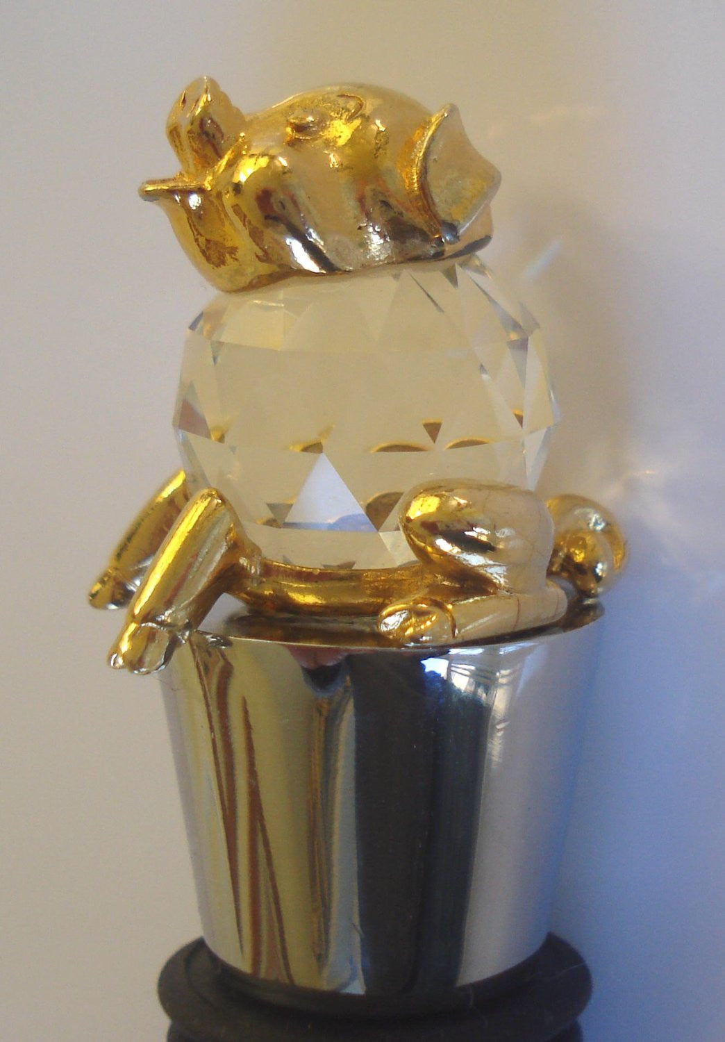 Pig Wine Stopper By Bjcrystalgifts Made with Swarovski Crystal - Piglet Bottle Stopper