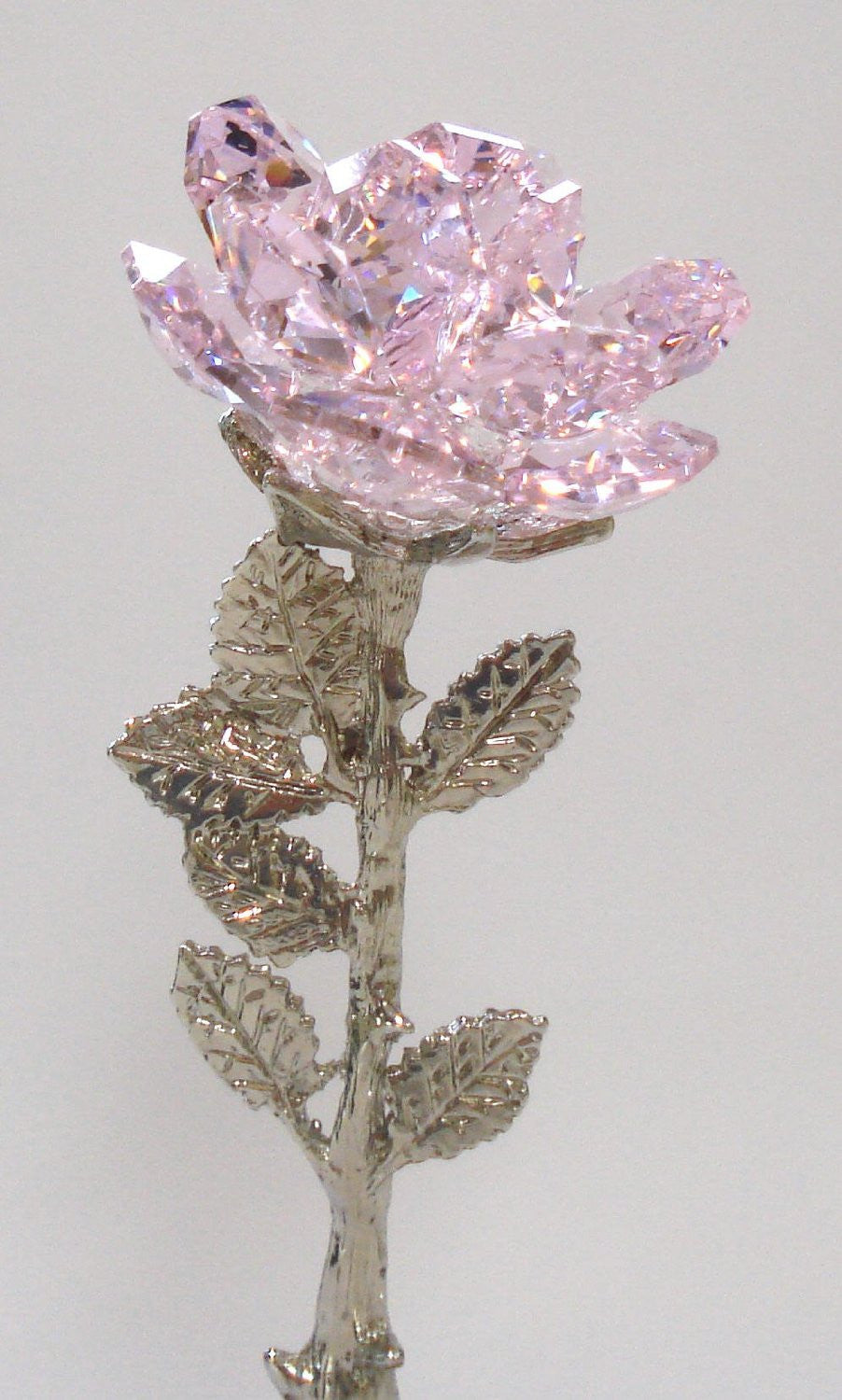 Pink Crystal Rose for Mother - Mother's Day Gift - By Bjcrystalgifts Using Swarovski Crystal