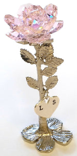 Load image into Gallery viewer, Pink Crystal Rose Handcrafted with By the Artisans At Bjcrystalgifts Using Swarovski Crystal
