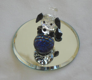 Adorable Crystal Puppy with Ball Handcrafted Using Swarovski Crystal