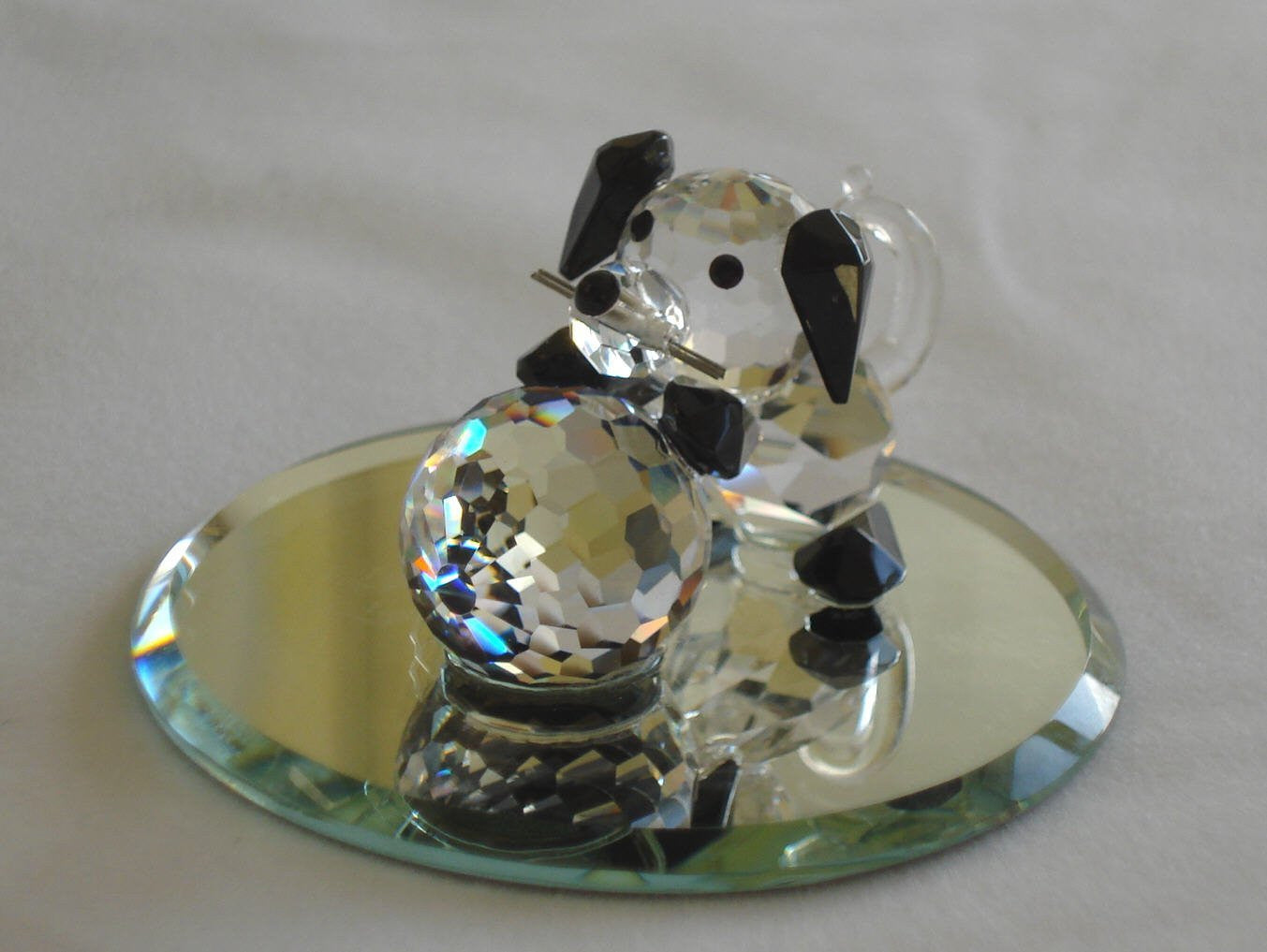 Adorable Crystal Puppy with Ball Handcrafted Using Swarovski Crystal