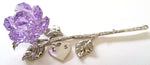 Load image into Gallery viewer, Purple Rose - Purple Crystal Rose Handcrafted By the Artisans At Bjcrystalgifts Using Swarovski Crystal Personalized with Hand Stamped Initials
