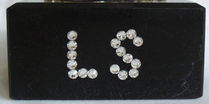 Crystal Rose Purple Made with Swarovski Crystal on Marble Base with Initials - Personalized Gift