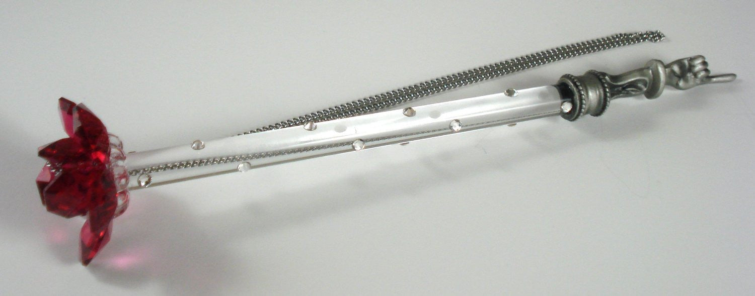 Torah Pointer - Yad - Bar Mitzvah - Handcrafted By the Bjcrystalgifts Uising Swarovski Crystal - Red Rose - Bat Mitzvah