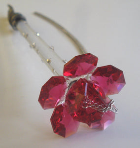 Torah Pointer - Yad - Bar Mitzvah - Handcrafted By the Bjcrystalgifts Uising Swarovski Crystal - Red Rose - Bat Mitzvah