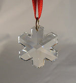 Load image into Gallery viewer, Crystal Snowflake Christmas Ornament with Year and Red Ribbon - Personalized Christmas Ornament
