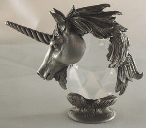 Pewter and Crystal Unicorn Miniature Handcrafted By Bjcrystalgifts Using Swarovski Crystal - Unicorn Figurine