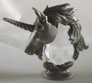 Pewter and Crystal Unicorn Miniature Handcrafted By Bjcrystalgifts Using Swarovski Crystal - Unicorn Figurine
