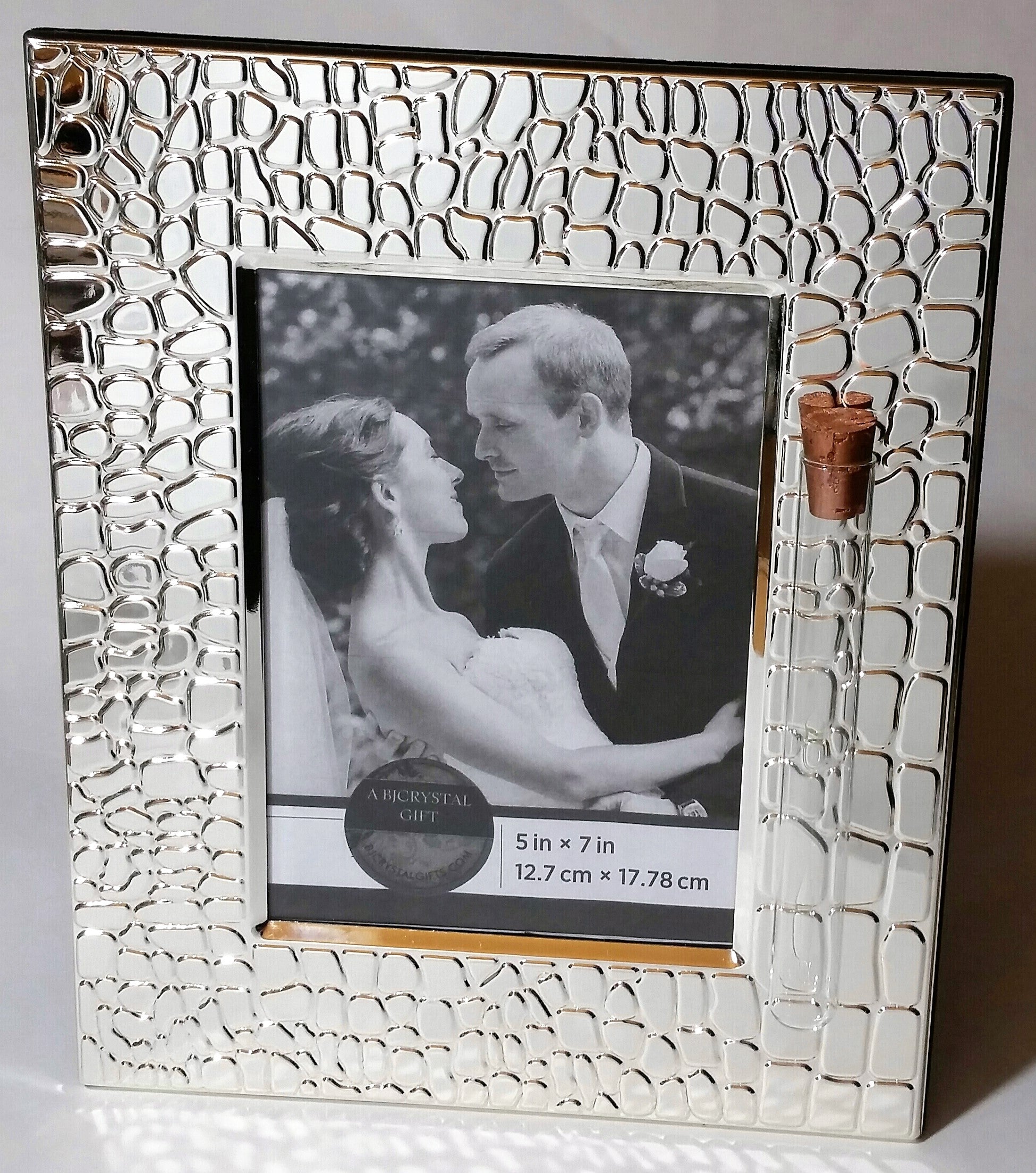 Jewish Wedding Picture Frame - Jewish Engagement Gift - 5x7 picture - Holds Shards From Chuppah