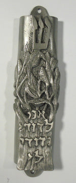 Load image into Gallery viewer, Pewter Mezuzah- Jewish Wedding Mezuzah - Gift for Jewish Wedding - Kosher Mezuzah Scroll
