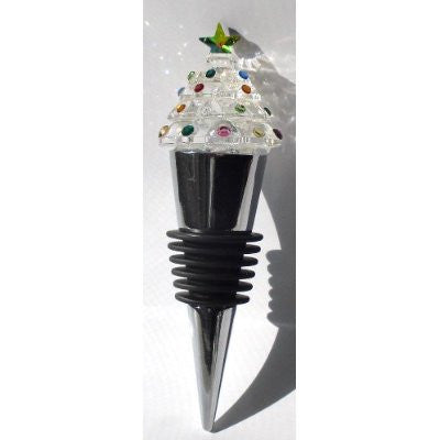 Crystal Christmas Tree Wine Stopper Hand Crafted By The Artisans At Bjcrystalgifts Using Swarovski Crystal