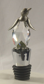 Load image into Gallery viewer, Penguin Wine Stopper By Bjcrystalgifts Made Using Pewter and Swarovski Crystal
