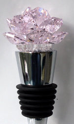 Load image into Gallery viewer, Pink Crystal Rose Wine Stopper
