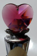 Load image into Gallery viewer, Stainless Steel Wine Stopper Red Heart Made with Swarovski Crystal - Crystal Heart Wine Stopper
